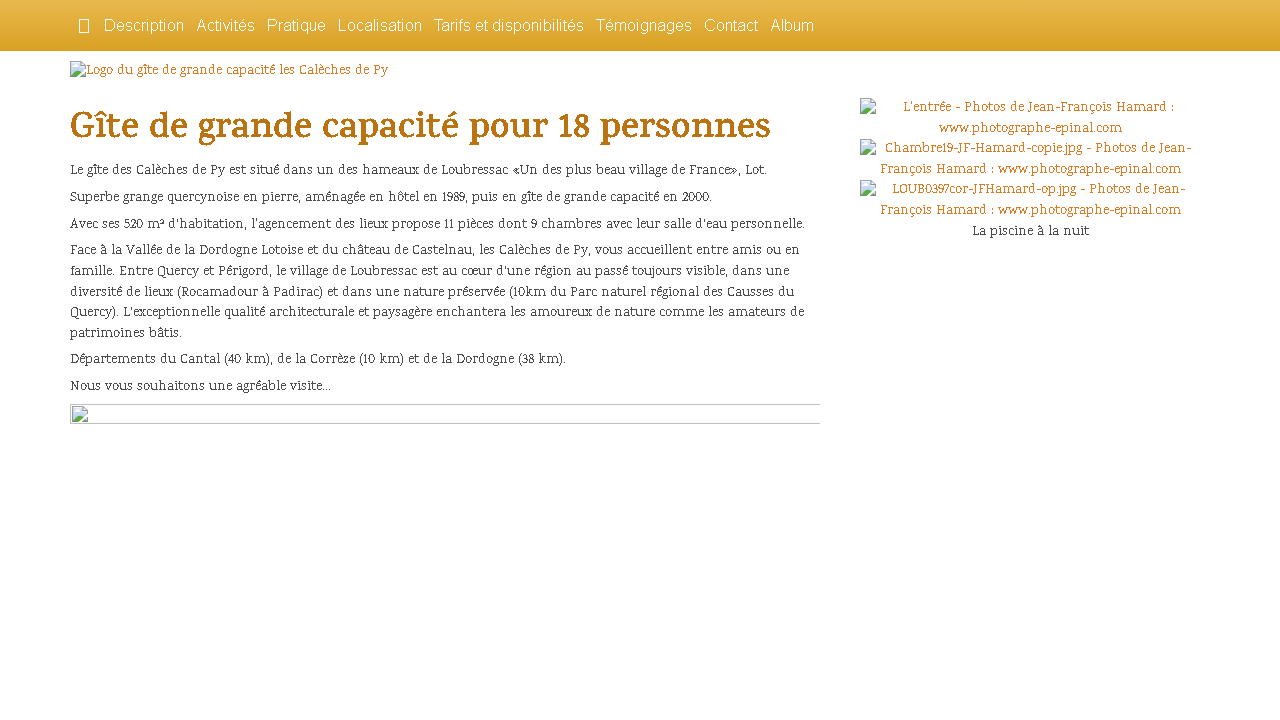 Capture d'écran de http://www.lescalechesdepy.com/